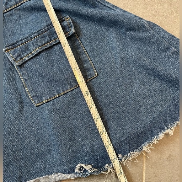Boohoo Denim Skater Dress with Frayed Hem Size 4 - Picture 7 of 9
